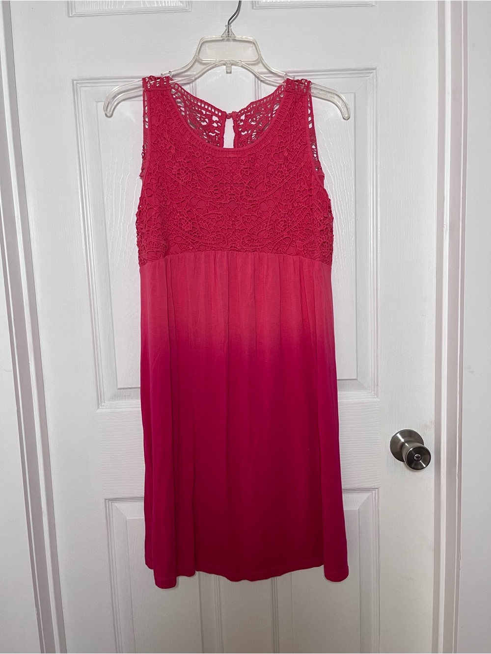 Design History Coral Crochet Yoke Dress